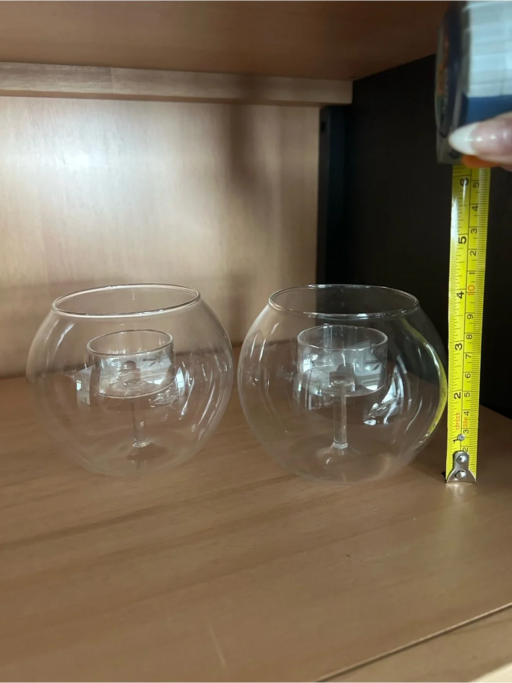 Z Gallerie Clear Glass Globe Candle Holders – Pair